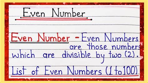 Even Numbers Definition .